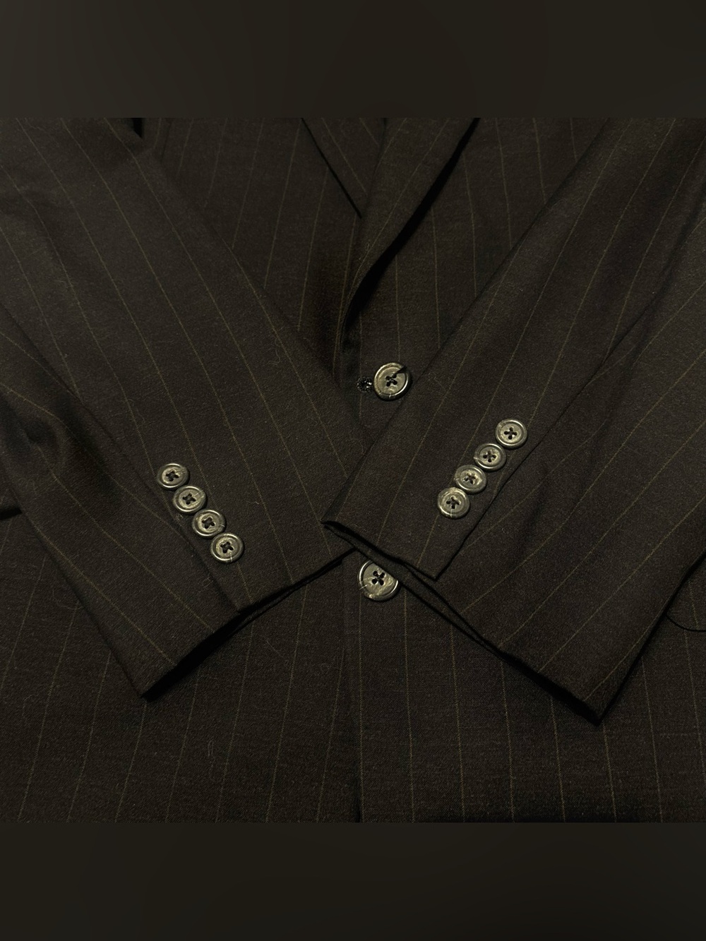 VTG H. Freeman & Son 100% Pure Wool Pinstripe Suit Jacket Blazer 40R USA READ